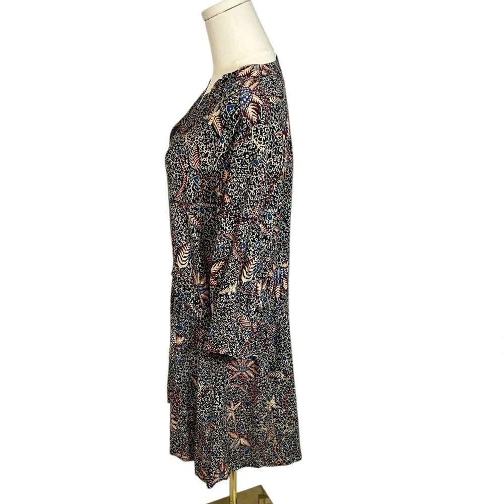 Ba&Sh Long Sleeve Multi Color Floral Mini Shirt Dress Size Medium